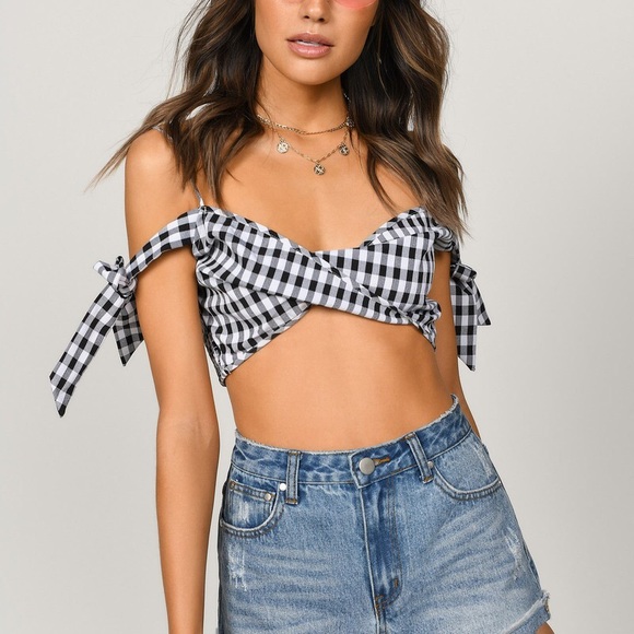 🌻 2/$15 Bow sleeve corset crop top - Picture 2 of 7